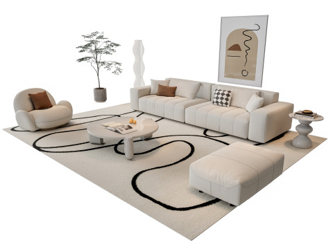 Sofa Coffee table sofa combination 15 3Dモデル