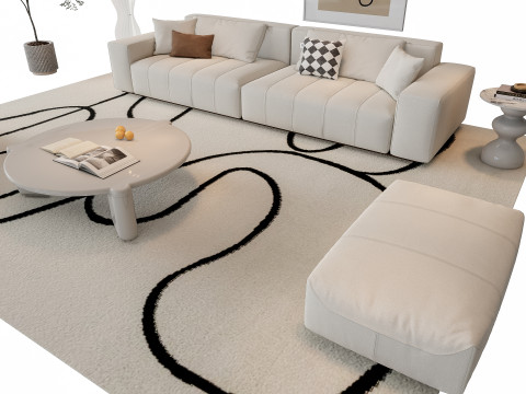 Sofa Coffee table sofa combination 15 3Dモデル