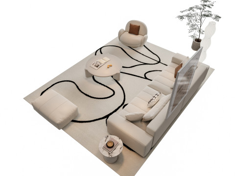 Sofa Coffee table sofa combination 15 3Dモデル