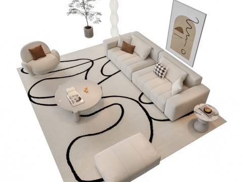 Sofa Coffee table sofa combination 15 3Dモデル
