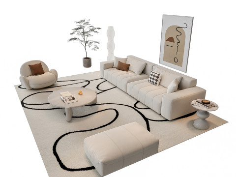 Sofa Coffee table sofa combination 15 3Dモデル