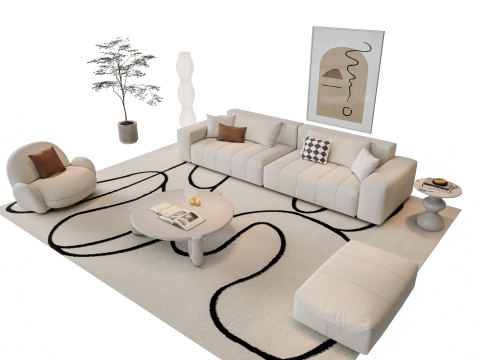 Sofa Coffee table sofa combination 15 3Dモデル