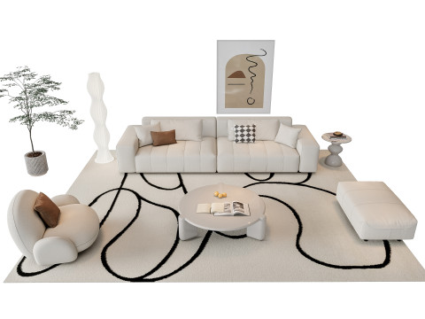 Sofa Coffee table sofa combination 15 3Dモデル