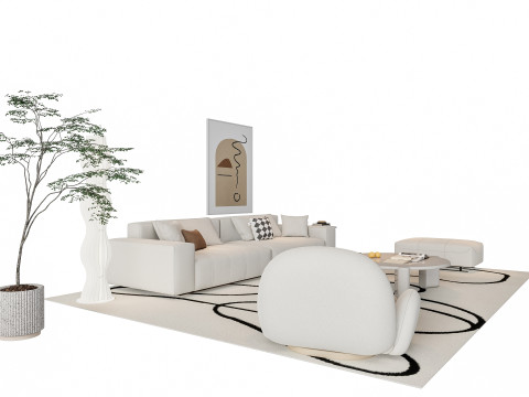 Sofa Coffee table sofa combination 15 3Dモデル