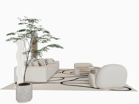 Sofa Coffee table sofa combination 15 3Dモデル