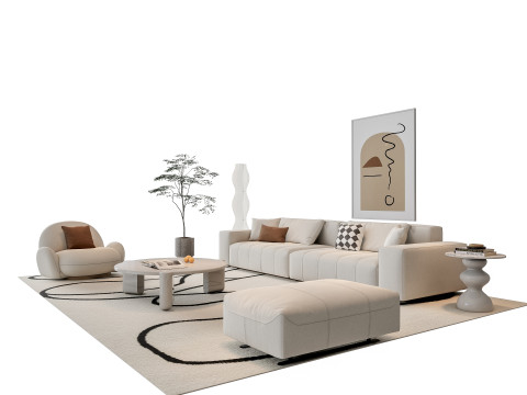 Sofa Coffee table sofa combination 15 3Dモデル
