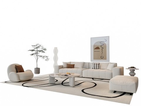 Sofa Coffee table sofa combination 15 3Dモデル