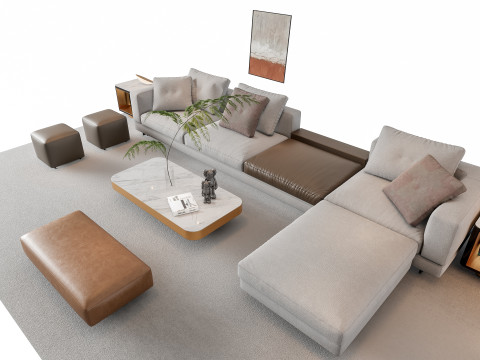 Sofa Coffee table sofa combination 16 3Dモデル