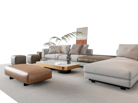 Sofa Coffee table sofa combination 16 3Dモデル