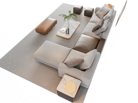 Sofa Coffee table sofa combination 16 3Dモデル