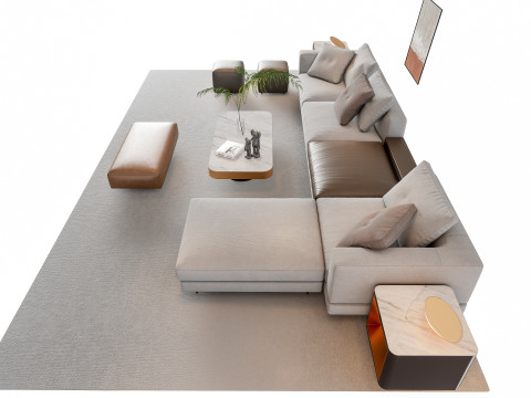 Sofa Coffee table sofa combination 16 3Dモデル