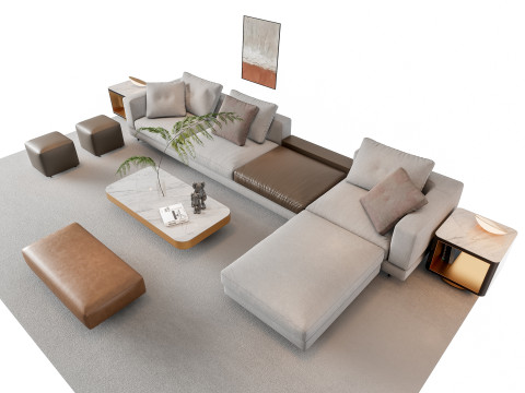 Sofa Coffee table sofa combination 16 3Dモデル