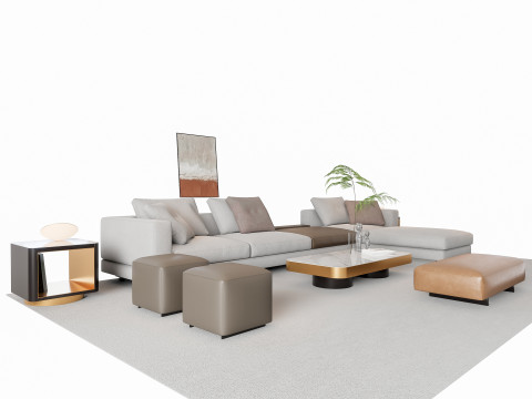 Sofa Coffee table sofa combination 16 3Dモデル