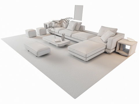 Sofa Coffee table sofa combination 16 3Dモデル