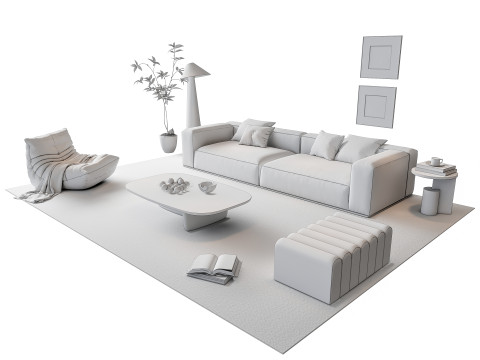 Sofa Coffee table sofa combination 17 Modelo 3D