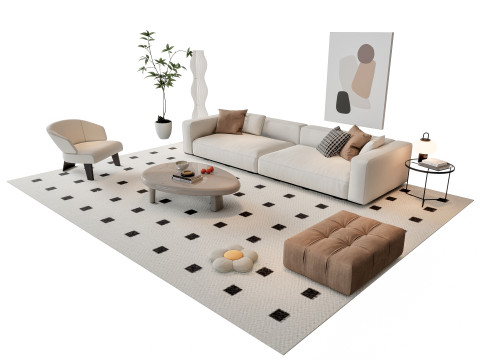 Sofa Coffee table sofa combination 19 3D Model