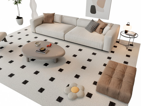 Sofa Coffee table sofa combination 19 3Dモデル