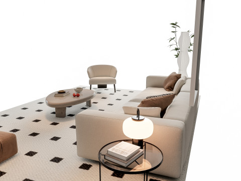Sofa Coffee table sofa combination 19 3Dモデル