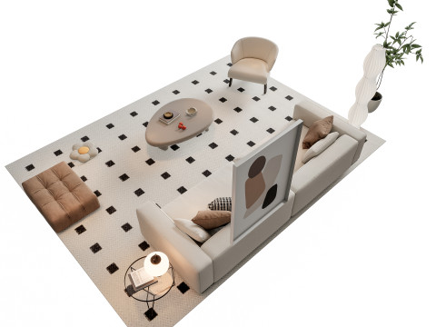 Sofa Coffee table sofa combination 19 3Dモデル