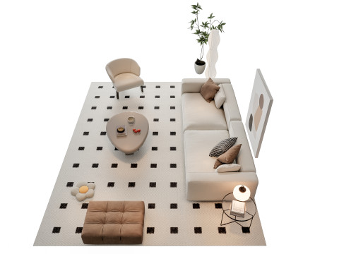 Sofa Coffee table sofa combination 19 3Dモデル