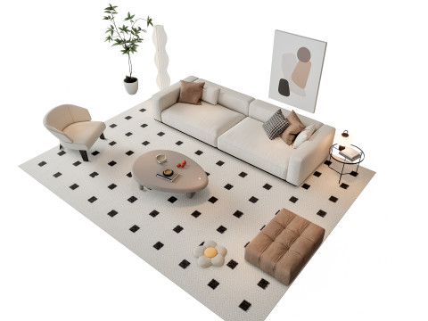 Sofa Coffee table sofa combination 19 3Dモデル