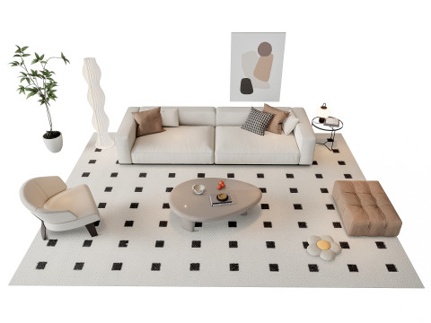 Sofa Coffee table sofa combination 19 3Dモデル