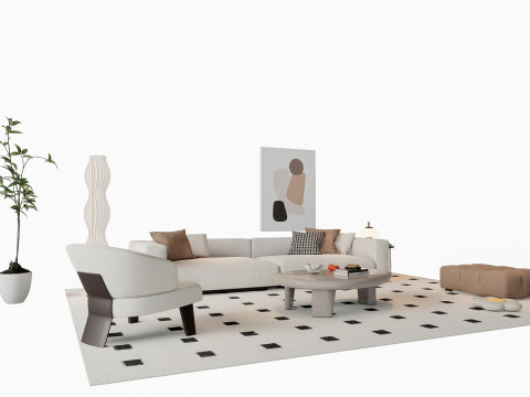 Sofa Coffee table sofa combination 19 3Dモデル