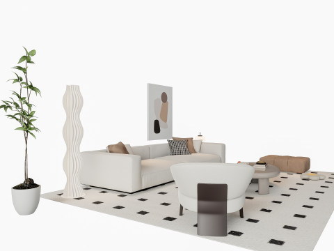 Sofa Coffee table sofa combination 19 3Dモデル