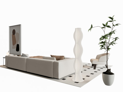 Sofa Coffee table sofa combination 19 3Dモデル