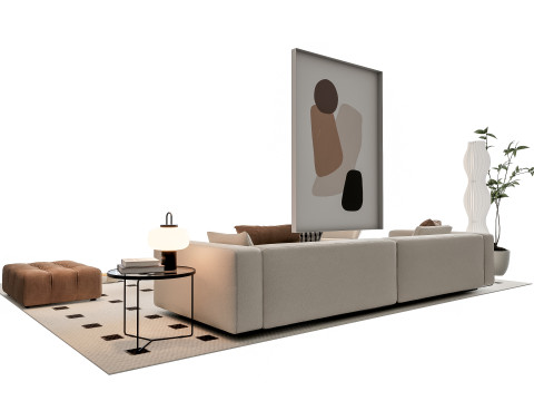Sofa Coffee table sofa combination 19 3Dモデル