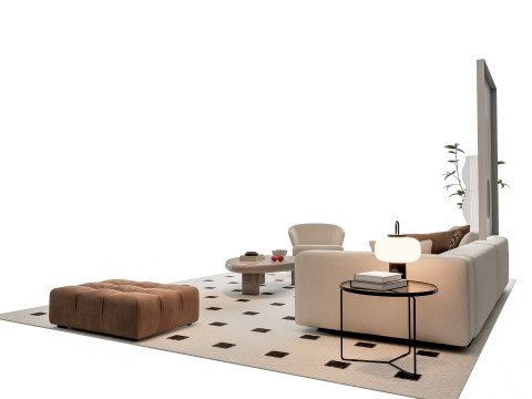 Sofa Coffee table sofa combination 19 3Dモデル