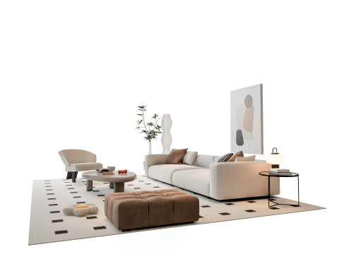 Sofa Coffee table sofa combination 19 3Dモデル