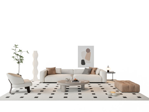 Sofa Coffee table sofa combination 19 3Dモデル