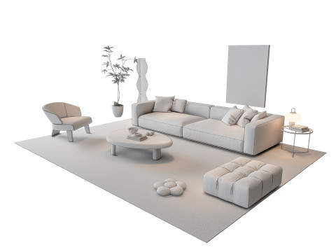Sofa Coffee table sofa combination 19 3Dモデル