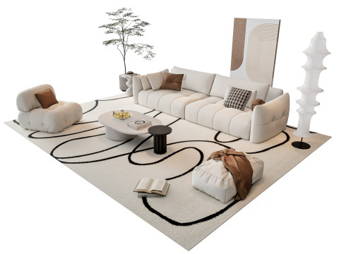 Sofa Coffee table sofa combination 20 3D Model