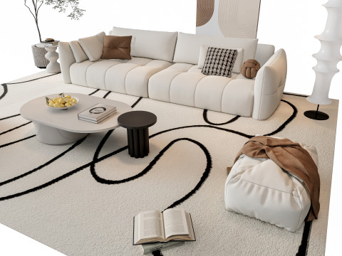 Sofa Coffee table sofa combination 20 3D Model