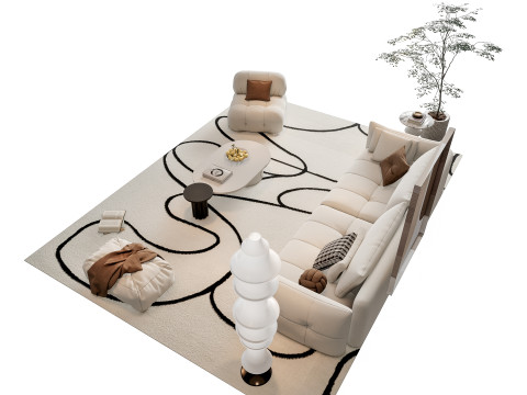 Sofa Coffee table sofa combination 20 3D Model