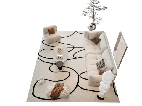 Sofa Coffee table sofa combination 20 3D Model