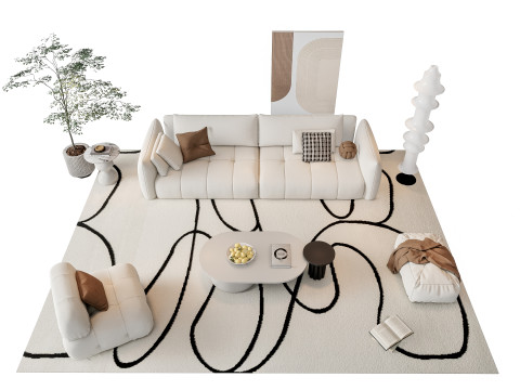 Sofa Coffee table sofa combination 20 3D Model