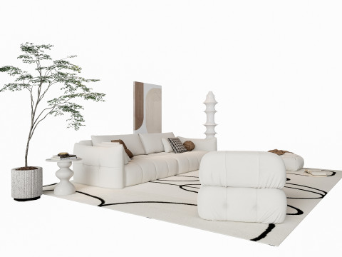 Sofa Coffee table sofa combination 20 3D Model