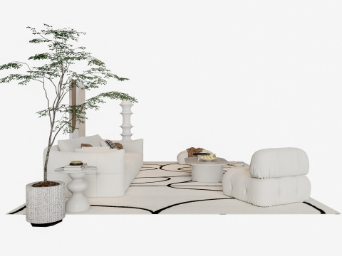 Sofa Coffee table sofa combination 20 3D Model