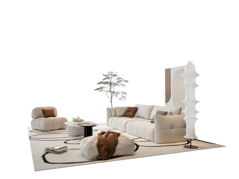 Sofa Coffee table sofa combination 20 3D Model