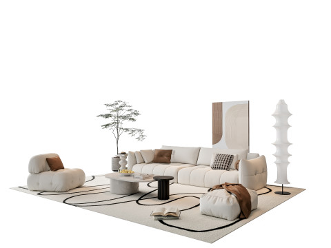 Sofa Coffee table sofa combination 20 3D Model