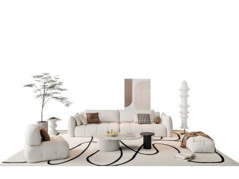 Sofa Coffee table sofa combination 20 3D Model