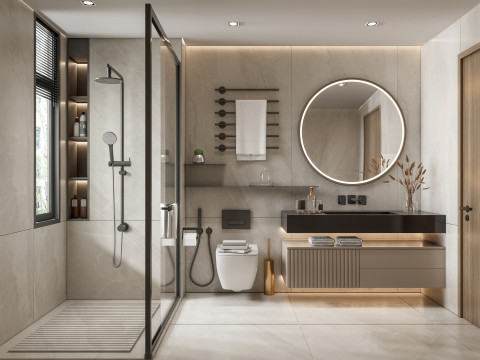 화장실 전체 장면 63 3D 모델