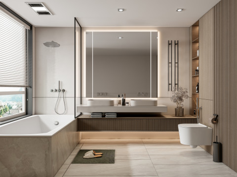 Kamar mandi penuh adegan 100 Model 3D