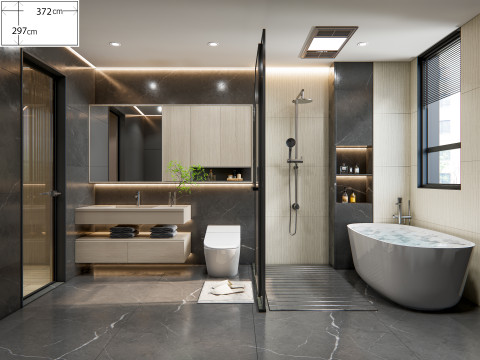 Banheiro completo cena 113 Modelo 3D