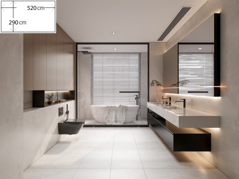 Banheiro completo cena 115 Modelo 3D