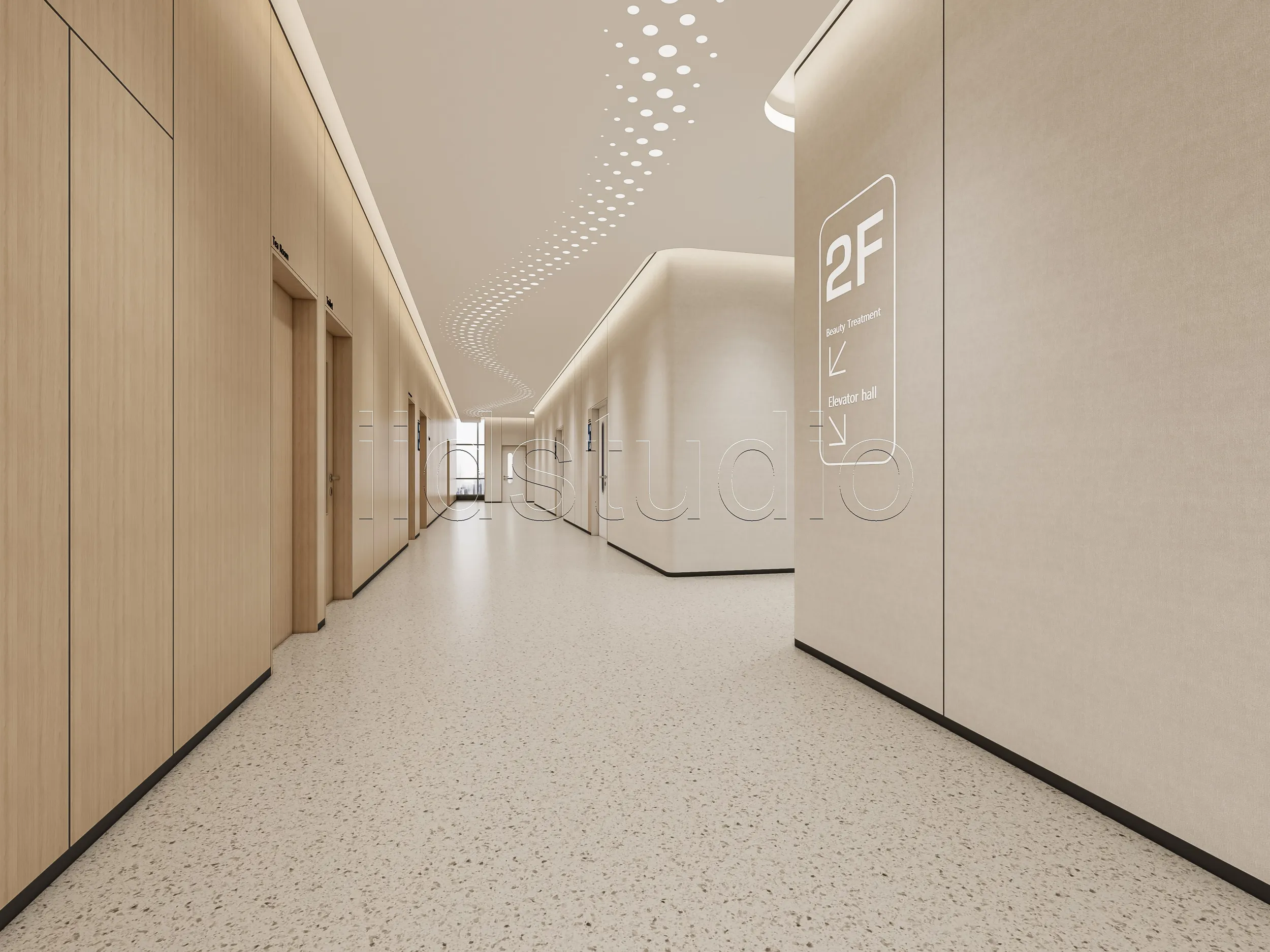 Hospital corridor 2 3D Model .c4d .max .obj .3ds .fbx .stl .blend 