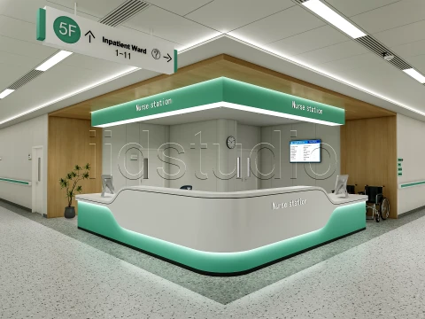 Hospital corridor 4 3D Model